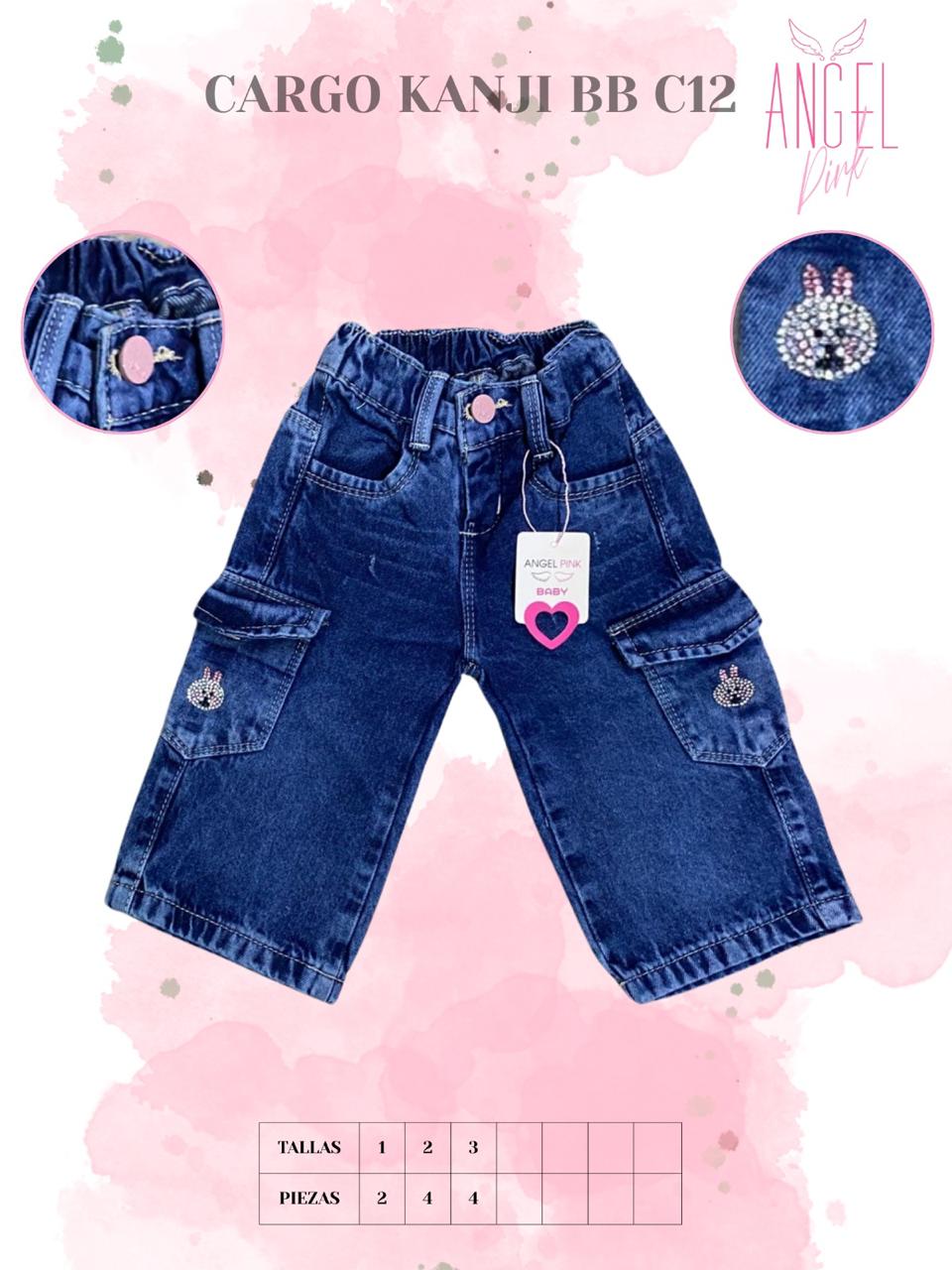 Pantalón Cargo Kanji Bebé Conejito Pedrería CARGO KANJI BB C12