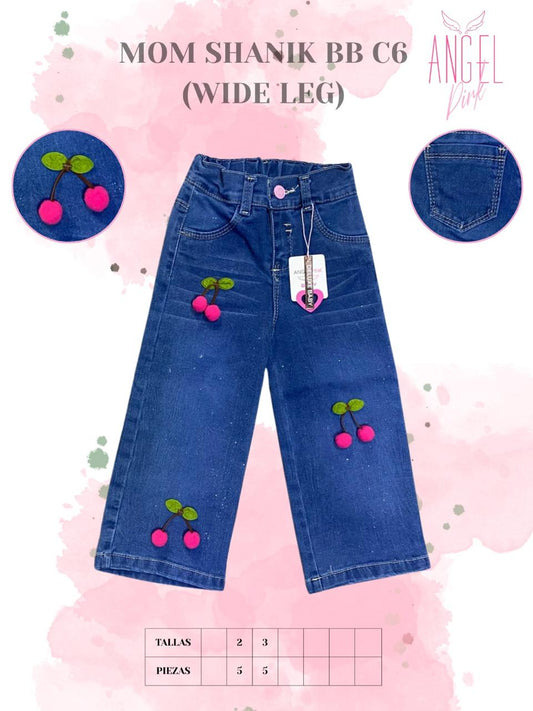 Jean Mom Wide Leg Bebé cerezas MOM SHANIK BB C6