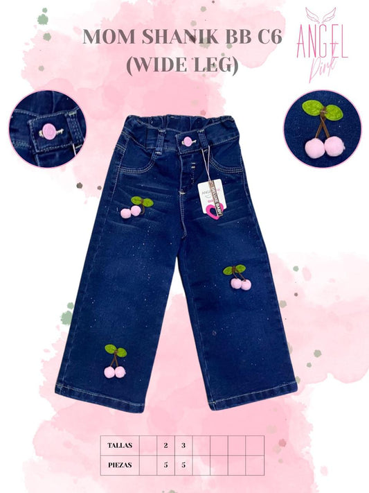 Jean Mom Wide Leg Bebé cerezas MOM SHANIK BB C6
